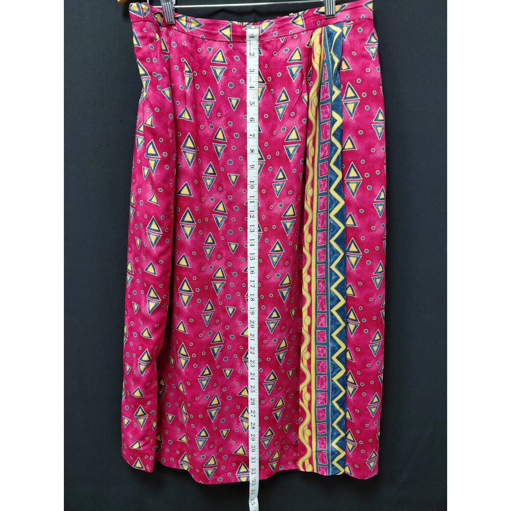 Pendleton Classic Rayon Pink Geometric Print Skir… - image 9